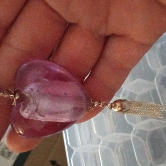 Art Glass Heart Necklace - Picture 3 of 4